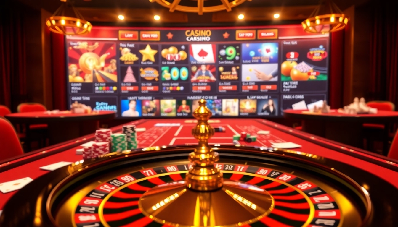 Experience thrilling online gaming action with https://f8betht.baby/ featuring colorful casino tables, poker chips, and roulette wheels.